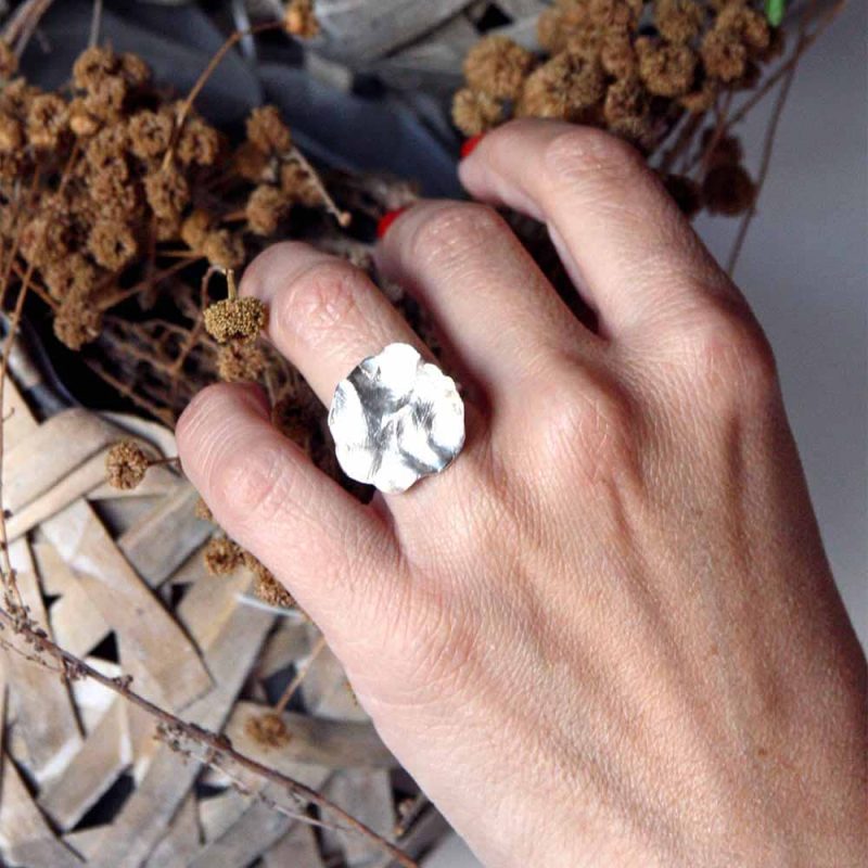 anillo en plata coleccion organic