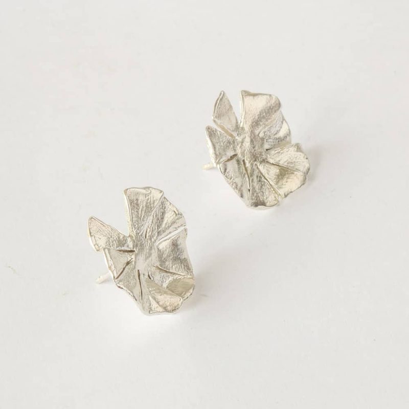 pendientes flor pequeña plata natura